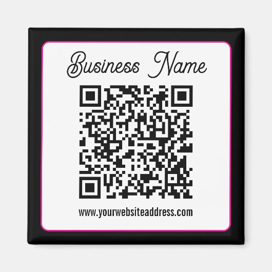 QR-code met script cursief handschrift Magneet (Voorkant)