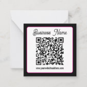 QR-code met script cursief handschrift Notitiekaartje (Voorkant)