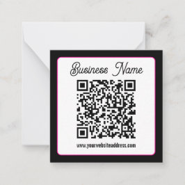 QR-code met script cursief handschrift Notitiekaartje