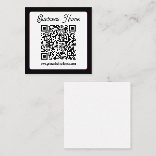QR-code met script cursief handschrift Notitiekaartje (Voorkant / Achterkant)