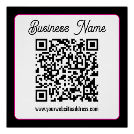 QR-code met script cursief handschrift Perfect Poster