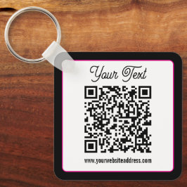 QR-code met script cursief handschrift Sleutelhanger