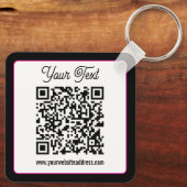 QR-code met script cursief handschrift Sleutelhanger (Achterkant)
