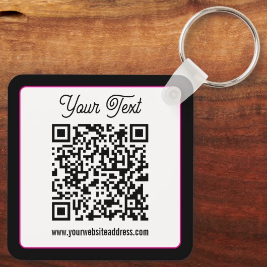 QR-code met script cursief handschrift Sleutelhanger (Achterkant)