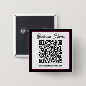 QR-code met script cursief handschrift Vierkante Button 5,1 Cm (Voorkant /achterkant)