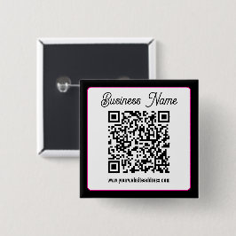 QR-code met script cursief handschrift Vierkante Button 5,1 Cm
