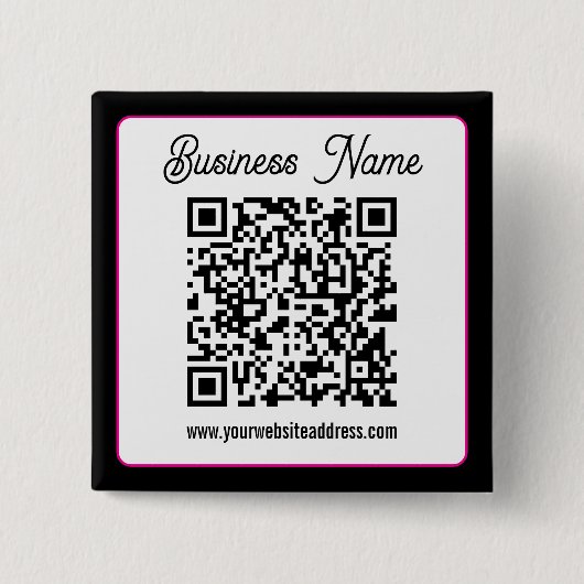 QR-code met script cursief handschrift Vierkante Button 5,1 Cm (Voorkant)