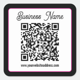 QR-code met script cursief handschrift Vierkante Sticker
