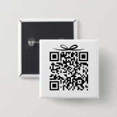 QR-code met strik Geschenkdoos voor bruid & bruide Vierkante Button 5,1 Cm (Voorkant /achterkant)