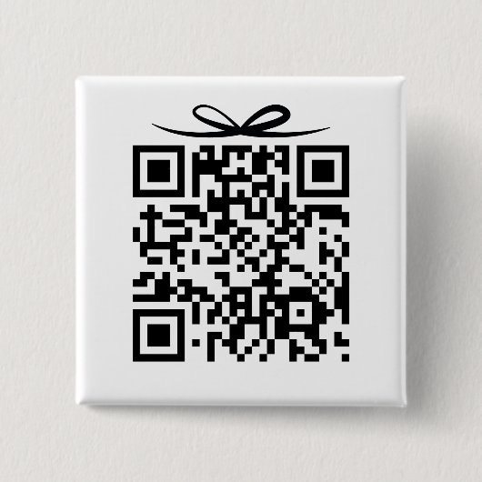 QR-code met strik Geschenkdoos voor bruid & bruide Vierkante Button 5,1 Cm (Voorkant)