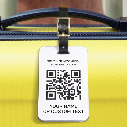 QR-code met tekst Bagagelabel