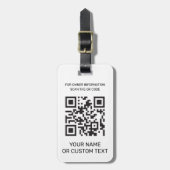 QR-code met tekst Bagagelabel (Voorkant verticaal)