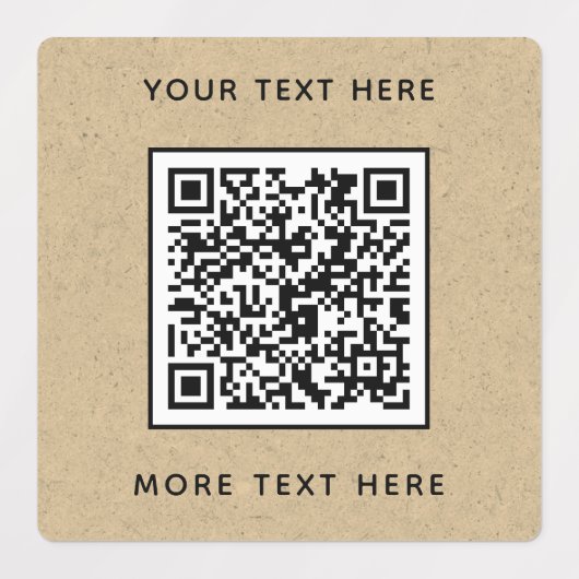 QR-code met tekst bruin document zaken Labels (Design 1)