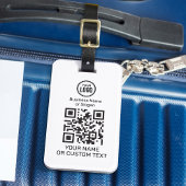 QR-code met tekst en Logo Bagagelabel