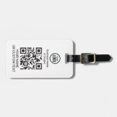QR-code met tekst en Logo Bagagelabel (Voorkant horizontaal)