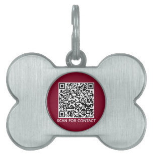 QR-code met vuursteentje, scanable contactloze inf Huisdieren Naamplaatje