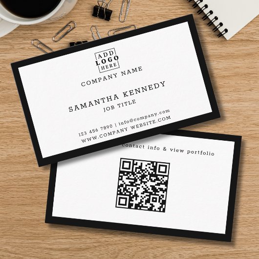 QR-code met zwarte rand professioneel aangepaste l Visitekaartje