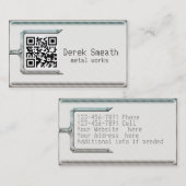 QR-code metaal werkkaart Visitekaartje (Voorkant / Achterkant)