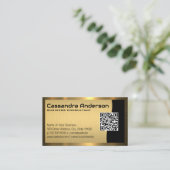 QR-code/metalen goudgrens Visitekaartje (Staand voorkant)