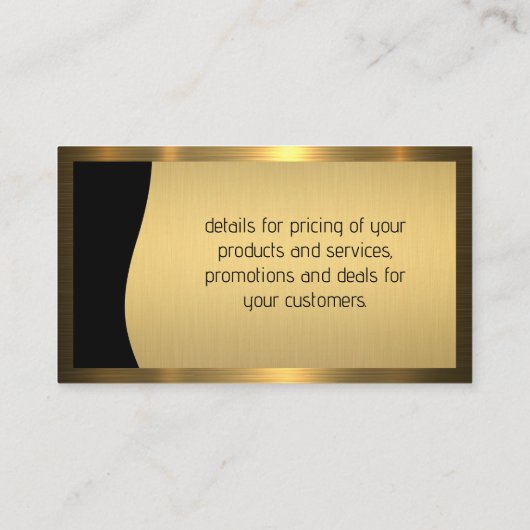 QR-code/metalen goudgrens Visitekaartje (Achterkant)