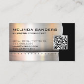 QR-code / metalen zilveren klinknagels Visitekaartje (Voorkant)