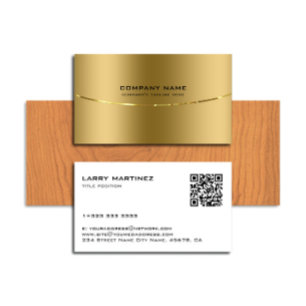 QR Code Metallic Faux Goud en Wit Visitekaartje