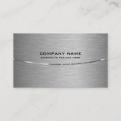 QR Code Metallic Grijs en Wit Visitekaartje (Voorkant)