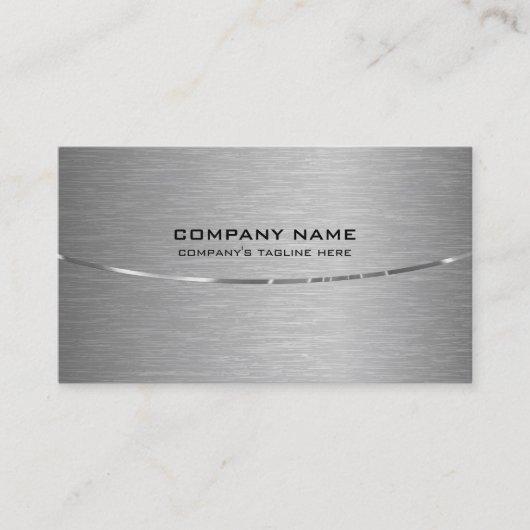 QR Code Metallic Grijs en Wit Visitekaartje (Voorkant)