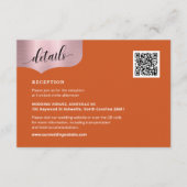 QR Code Metallic Roos Goud Sinaasappel Details Huw Informatiekaartje (Voorkant)