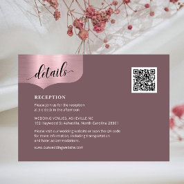 QR Code Metallic Roos Goud Sinaasappel Details Huw Informatiekaartje