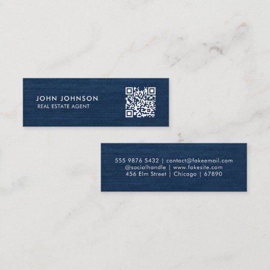 QR Code Mini Visitekaartje (Voorkant / Achterkant)