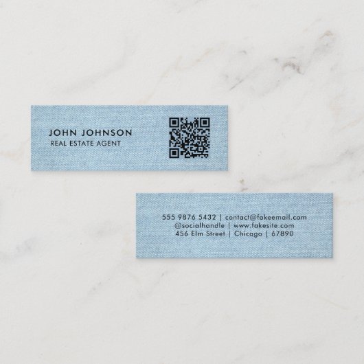 QR Code Mini Visitekaartje (Voorkant / Achterkant)