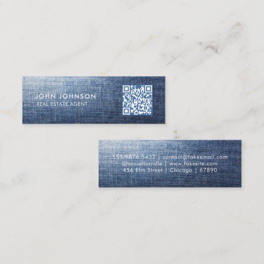 QR Code Mini Visitekaartje (Voorkant / Achterkant)