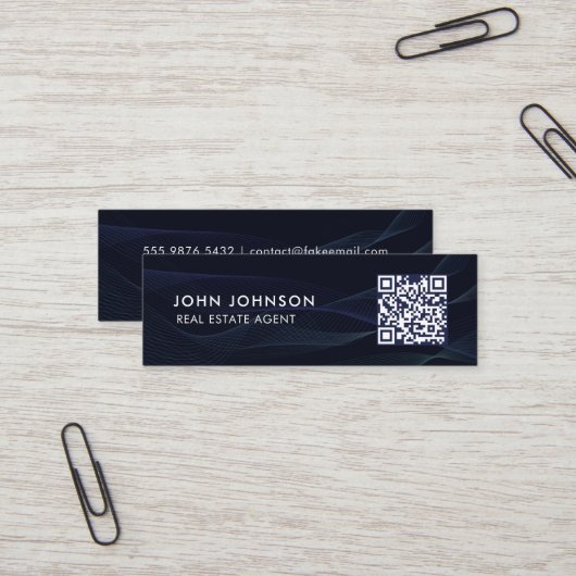 QR Code Mini Visitekaartje (Voorkant / Achterkant in situ)