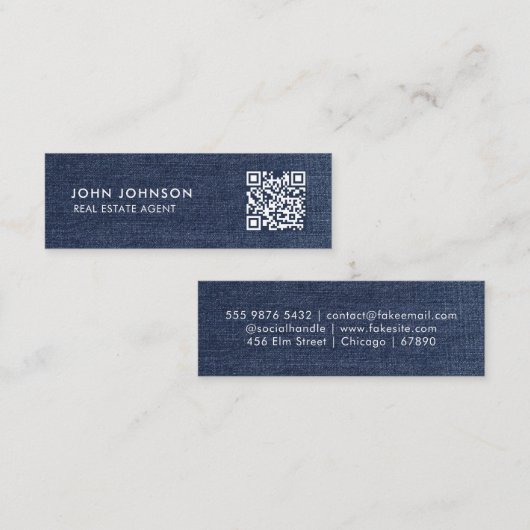 QR Code Mini Visitekaartje (Voorkant / Achterkant)