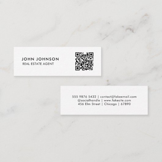 QR Code Mini Visitekaartje (Voorkant / Achterkant)