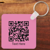 QR-code Minimaal eenvoudig meisje Blush roze met t Sleutelhanger (Achterkant)