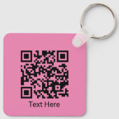 QR-code Minimaal eenvoudig meisje Blush roze met t Sleutelhanger (Achterkant)