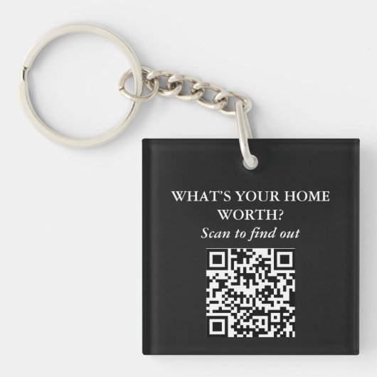 QR Code Minimaal Luxe Makelaar Marketing Cadeau Sleutelhanger (Voorkant)