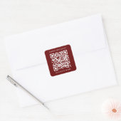 QR-code minimaal Prettige feestdagen Business Red Vierkante Sticker (Envelop)