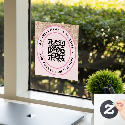 QR-code | Minimaal scanbare ronde voor bedrijven Raamsticker (Kantoor)
