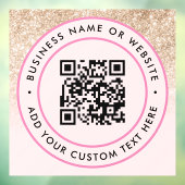 QR-code | Minimaal scanbare ronde voor bedrijven Raamsticker (Vel 3)