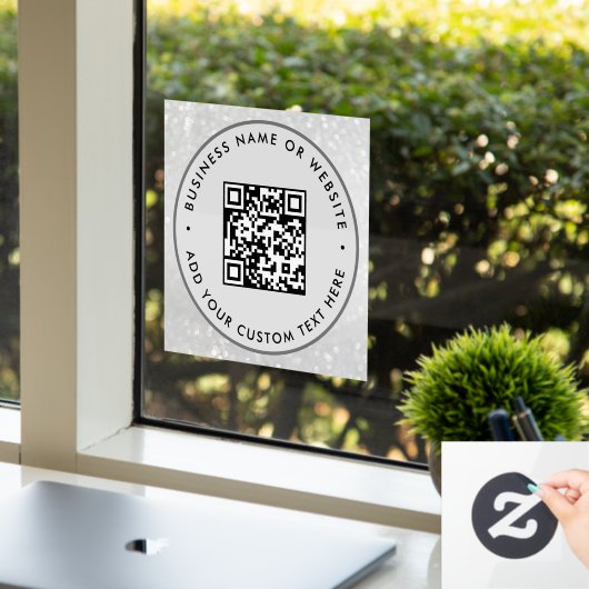 QR-code | Minimaal scanbare ronde voor bedrijven Raamsticker (Kantoor)