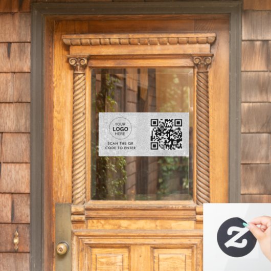 QR-code | Minimaal scanbare ronde voor bedrijven Raamsticker (Huis Deur)