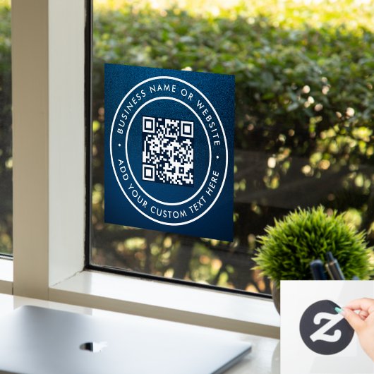 QR-code | Minimaal scanbare ronde voor bedrijven Raamsticker (Kantoor)