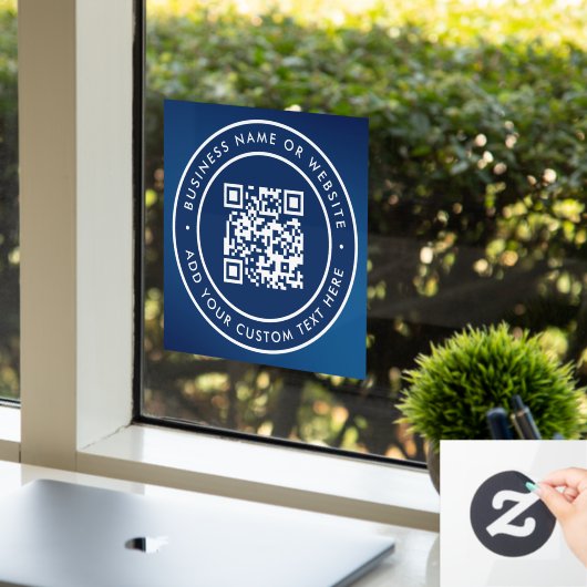 QR-code | Minimaal scanbare ronde voor bedrijven Raamsticker (Kantoor)
