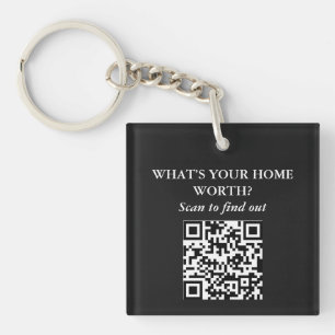 QR Code Minimal Luxe Makelaar Marketing Cadeau Sleutelhanger