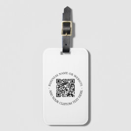 QR-code | Minimale, eenvoudige, eenvoudige witte s Bagagelabel