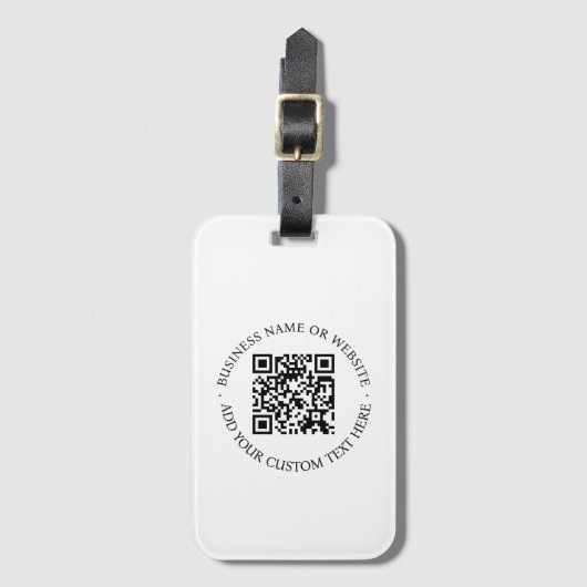 QR-code | Minimale, eenvoudige, eenvoudige witte s Bagagelabel (Voorkant (verticaal))