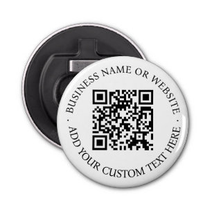 QR-code   Minimale, eenvoudige, eenvoudige witte s Button Flesopener